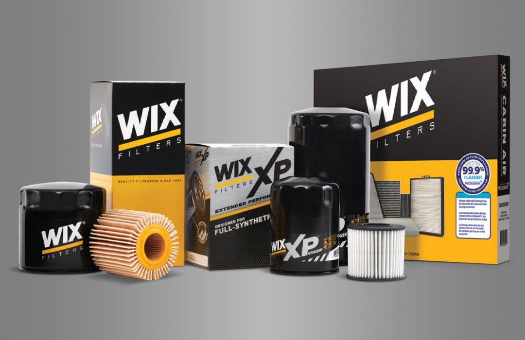 Variety of WIX oil, air and cabin air filters Tes