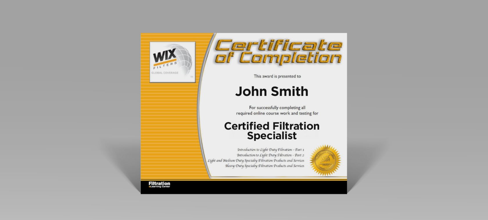 WIX eLearning Certificate
